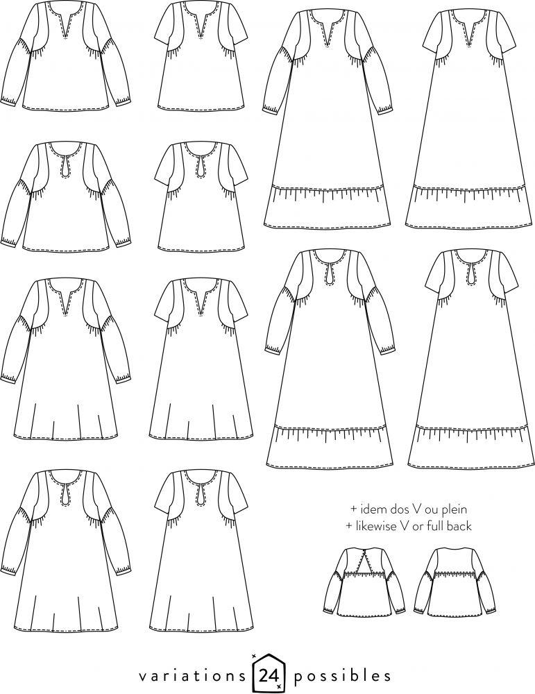 Robe ou Blouse Petites Choses SCAMMIT Patron de couture pochette - L'atelier de Gaspard et Léonie