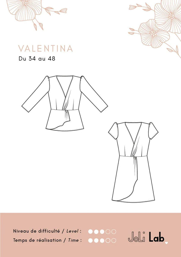 Robe/Blouse VALENTINA - Patron de couture pochette - JOLI LAB Patron de couture JOLI LAB | Gaspard et Léonie Tissus en ligne et Mercerie à Toulouse