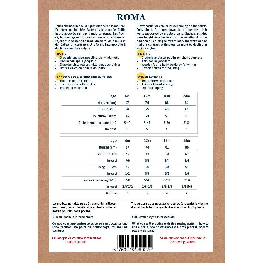 ROMA Robe patron de couture pochette Patron de couture Ikatee | Gaspard et Léonie Tissus Mercerie Toulouse