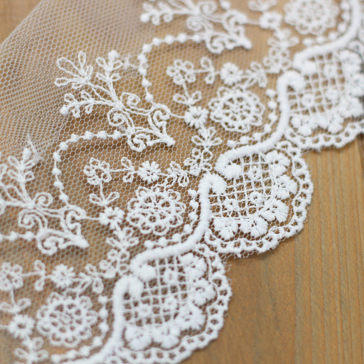 Ruban tulle dentelle/Broderie blanche 95mm (vendu x10cm) Mercerie Sélection Gaspard & Léonie | Gaspard et Léonie Tissus Mercerie Toulouse
