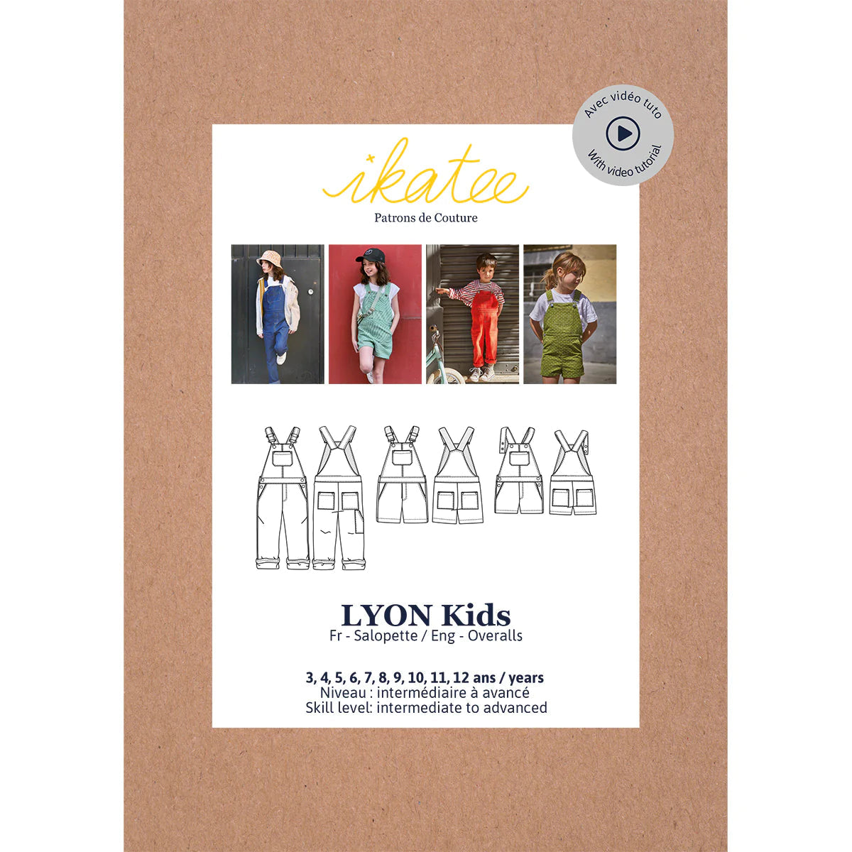 Salopette LYON Kids - patron de couture pochette - IKATEE Patron de couture Ikatee | Gaspard et Léonie Tissus en ligne et Mercerie à Toulouse