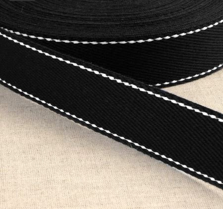 Sangle Unie Point Sellier 30mm (Vendu x10cm) NOIR COL:14 Sélection Gaspard & Léonie | Gaspard et Léonie Tissus en ligne et Mercerie à Toulouse