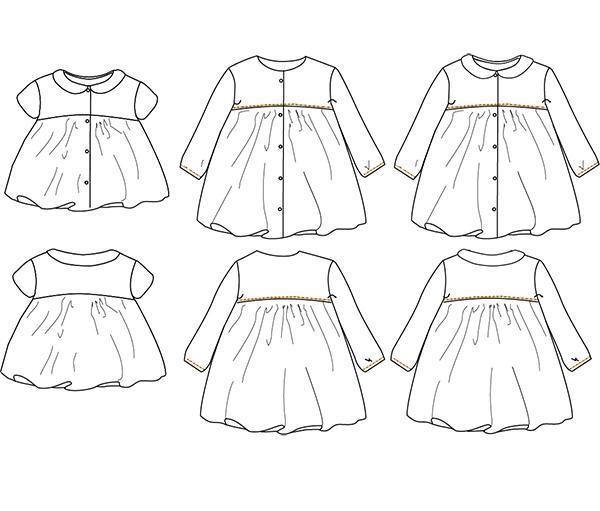 STOCKHOLM Blouse ou robe fille Patron de couture pochette - L'atelier de Gaspard et Léonie