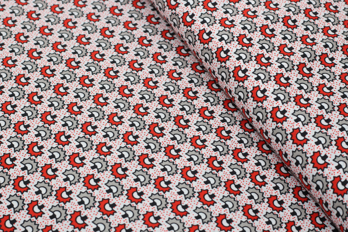 Tissu coton KAKINOKI Blanc (Vendu x10cm) - L'atelier de Gaspard et Léonie