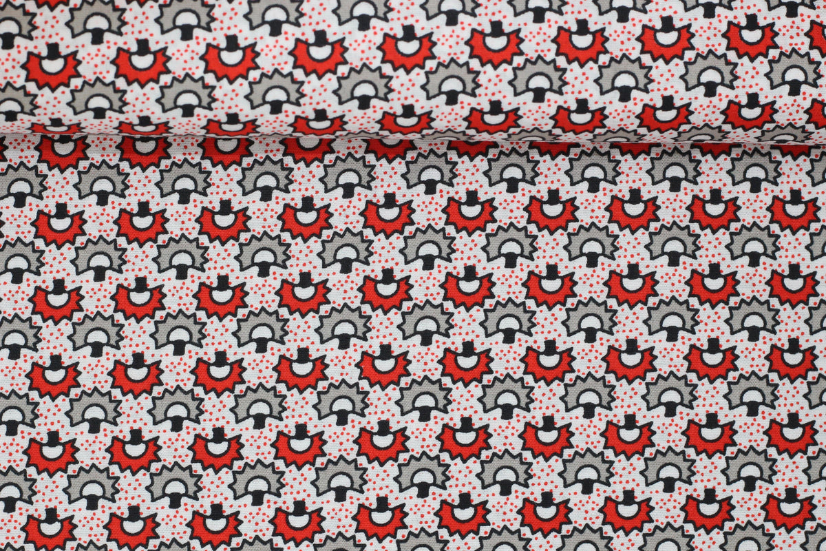Tissu coton KAKINOKI Blanc (Vendu x10cm) - L'atelier de Gaspard et Léonie