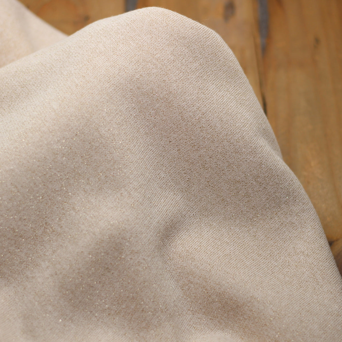 Tissu French Terry Glitter Beige saumoné (Vendu x10cm) Tissus Sélection Gaspard & Léonie | Gaspard et Léonie Tissus en ligne et Mercerie à Toulouse