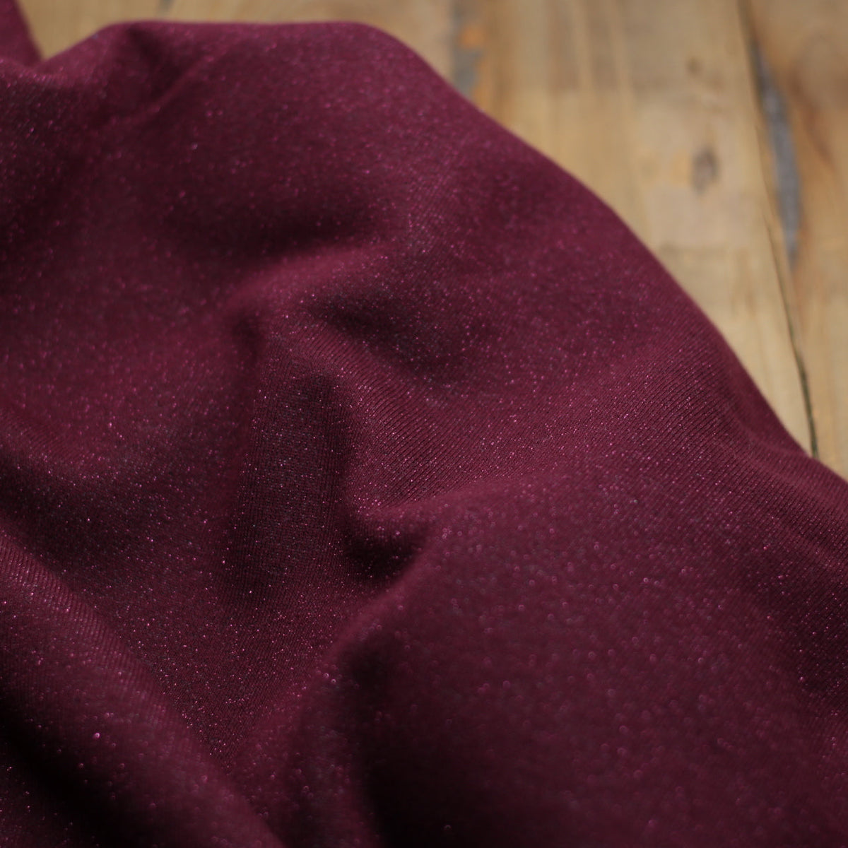 Tissu French Terry Glitter Bordeaux Lie de vin (Vendu x10cm) Tissus Sélection Gaspard & Léonie | Gaspard et Léonie Tissus en ligne et Mercerie à Toulouse