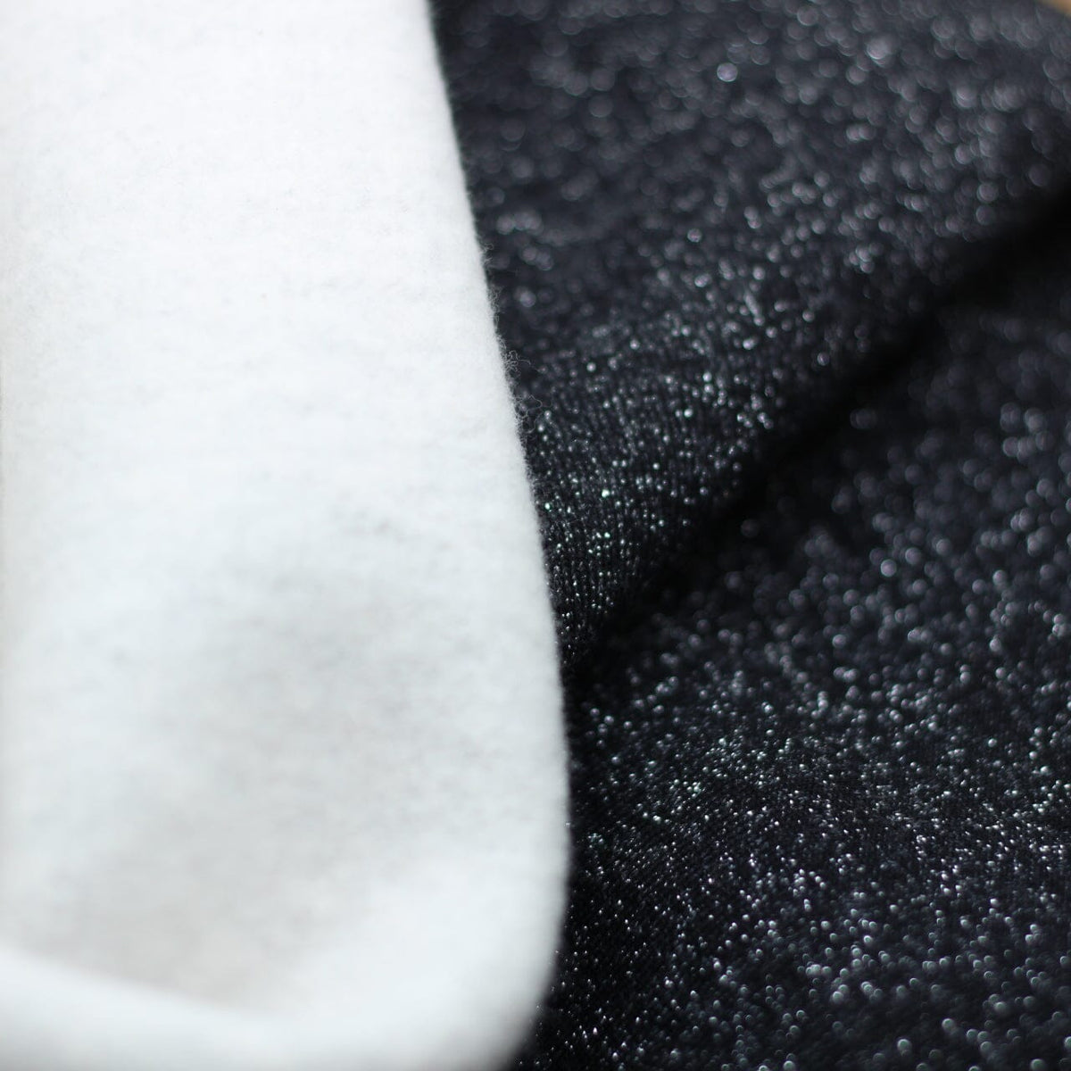 Tissu French Terry Glitter - Noir (Vendu x10cm) Tissus Sélection Gaspard & Léonie | Gaspard et Léonie Tissus en ligne et Mercerie à Toulouse
