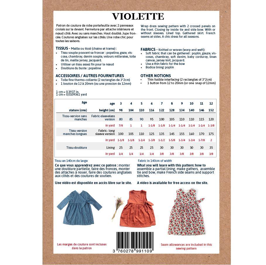 VIOLETTE robe portefeuille patron de couture pochette Patron de couture Ikatee | Gaspard et Léonie Tissus Mercerie Toulouse